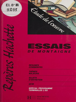 cover image of «Essais» de Montaigne